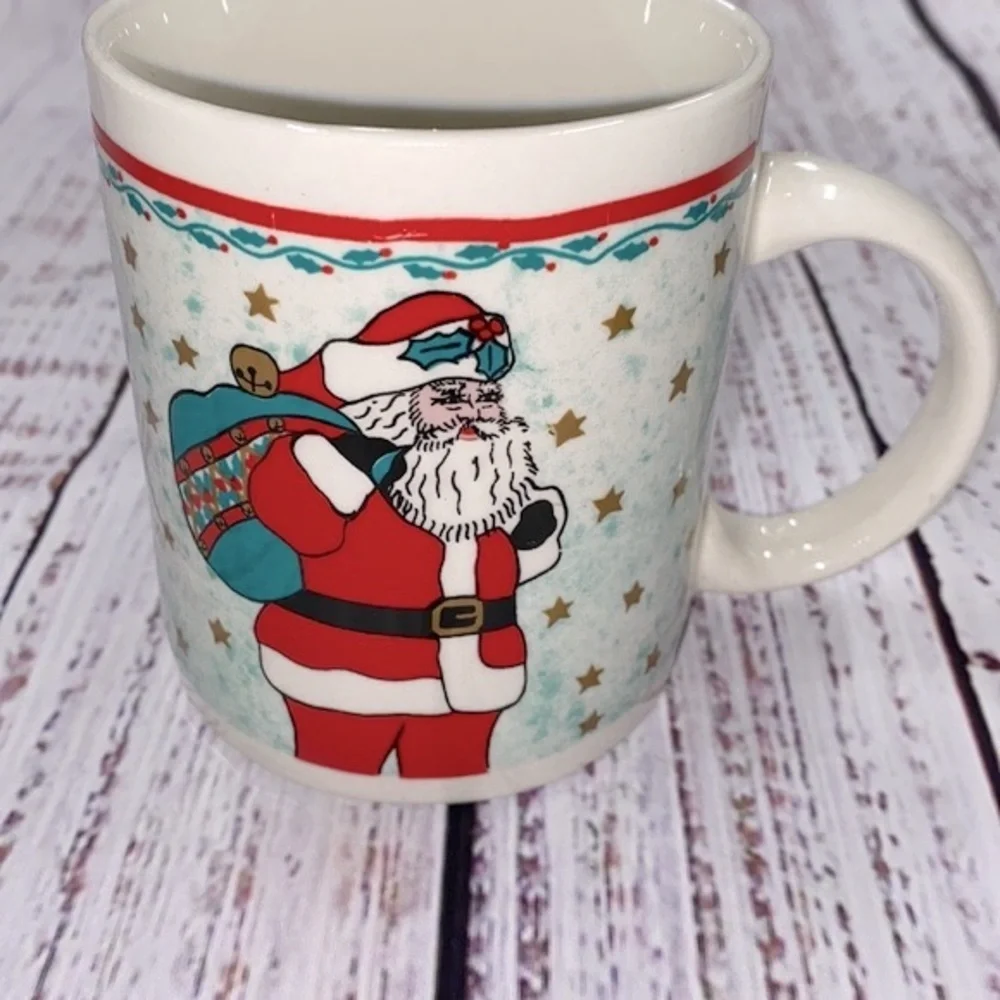 Vintage santa Christmas coffee mug